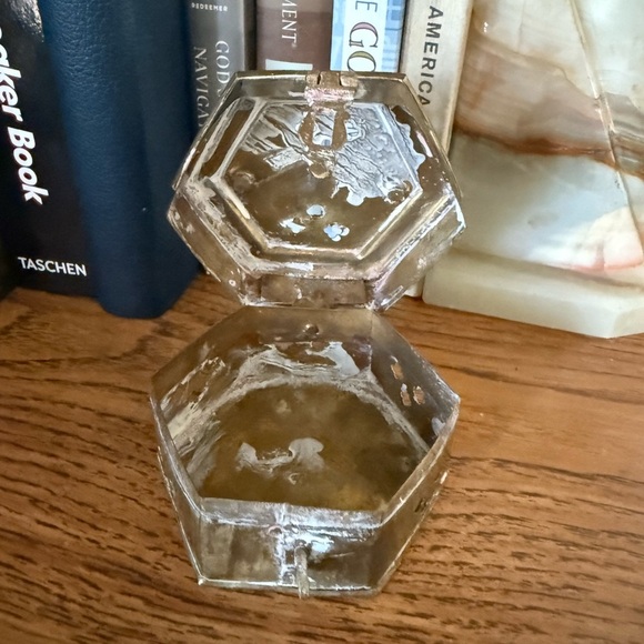 VTG Brass Octagon Cricket Box Handle & Hinged Lid For Trinket Incense Potpourri - Picture 6 of 9